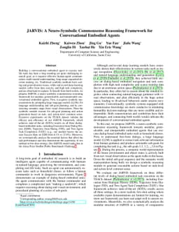 JARVIS: A Neuro-Symbolic Commonsense Reasoning Framework for
  Conversational Embodied Agents