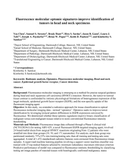 Fluorescence molecular optomic signatures improve identification of tumors in head and neck specimens
