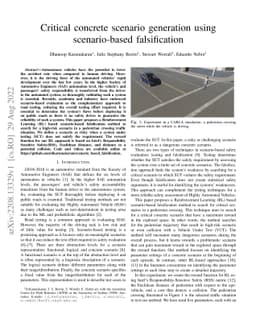 Critical concrete scenario generation using scenario-based falsification