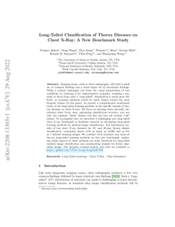 Long-Tailed Classification of Thorax Diseases on Chest X-Ray: A New
  Benchmark Study