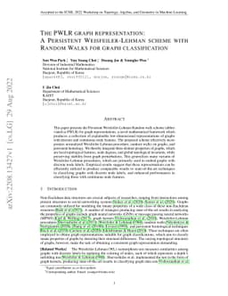 The PWLR Graph Representation: A Persistent Weisfeiler-Lehman scheme
  with Random Walks for Graph Classification