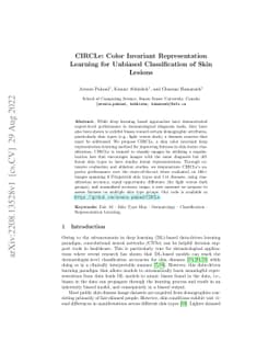 CIRCLe: Color Invariant Representation Learning for Unbiased
  Classification of Skin Lesions