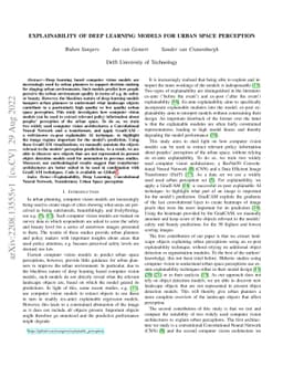 Explainability of Deep Learning models for Urban Space perception