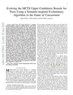 Evolving the MCTS Upper Confidence Bounds for Trees Using a
  Semantic-inspired Evolutionary Algorithm in the Game of Carcassonne