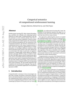 Categorical semantics of compositional reinforcement learning