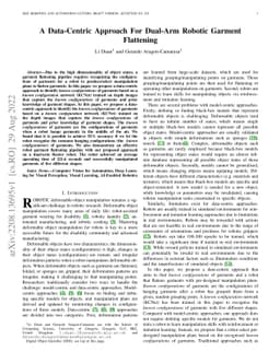 A Data-Centric Approach For Dual-Arm Robotic Garment Flattening