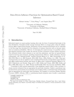 Data-Driven Influence Functions for Optimization-Based Causal Inference