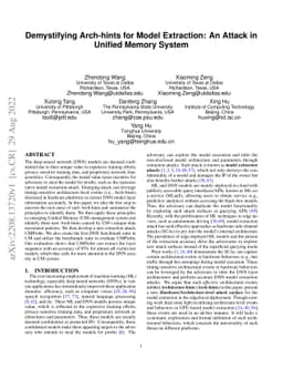 Demystifying Arch-hints for Model Extraction: An Attack in Unified
  Memory System