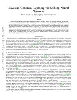 Bayesian Continual Learning via Spiking Neural Networks