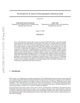 Synthetic Latent Fingerprint Generator