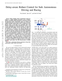 Delay-aware Robust Control for Safe Autonomous Driving and Racing