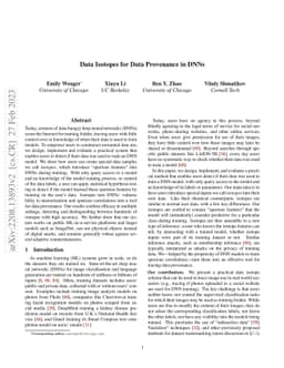 Data Isotopes for Data Provenance in DNNs