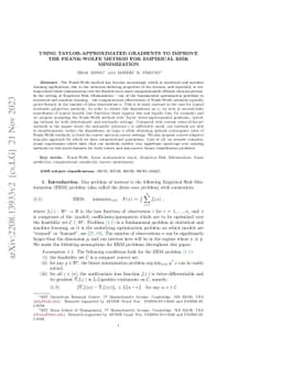 Using Taylor-Approximated Gradients to Improve the Frank-Wolfe Method
  for Empirical Risk Minimization