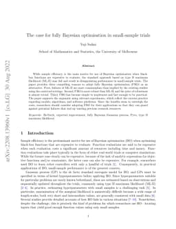 The case for fully Bayesian optimisation in small-sample trials