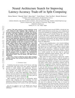 Neural Architecture Search for Improving Latency-Accuracy Trade-off in
  Split Computing