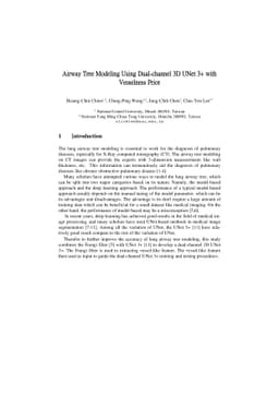 Airway Tree Modeling Using Dual-channel 3D UNet 3+ with Vesselness Prior