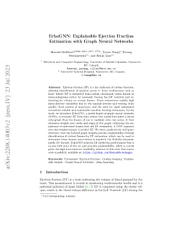 EchoGNN: Explainable Ejection Fraction Estimation with Graph Neural
  Networks