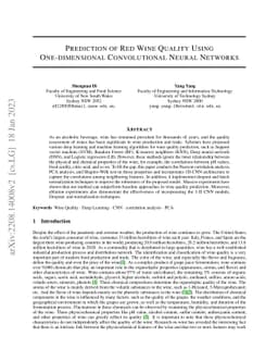 Prediction of Red Wine Quality Using One-dimensional Convolutional
  Neural Networks