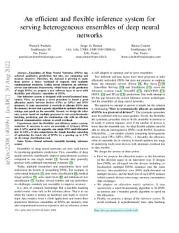 An efficient and flexible inference system for serving heterogeneous
  ensembles of deep neural networks