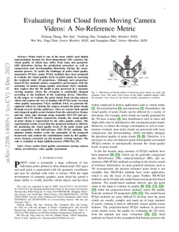 Evaluating Point Cloud from Moving Camera Videos: A No-Reference Metric
