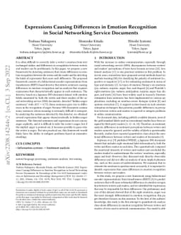 Expressions Causing Differences in Emotion Recognition in Social
  Networking Service Documents