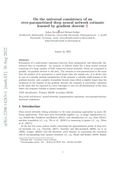 On the universal consistency of an over-parametrized deep neural network
  estimate learned by gradient descent