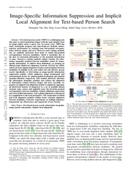 Image-Specific Information Suppression and Implicit Local Alignment for
  Text-based Person Search