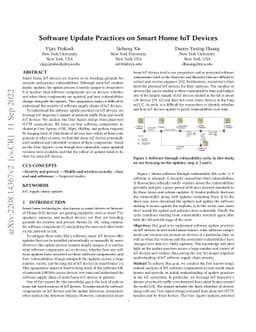 Software Update Practices on Smart Home IoT Devices