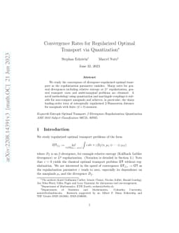 Convergence Rates for Regularized Optimal Transport via Quantization