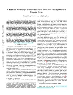 A Portable Multiscopic Camera for Novel View and Time Synthesis in
  Dynamic Scenes