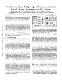 You Only Search Once: On Lightweight Differentiable Architecture Search
  for Resource-Constrained Embedded Platforms
