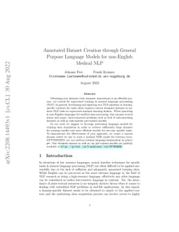 Annotated Dataset Creation through General Purpose Language Models for
  non-English Medical NLP