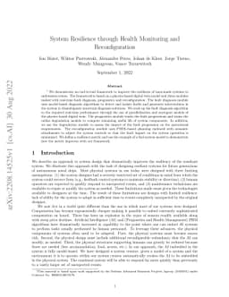 System Resilience through Health Monitoring and Reconfiguration