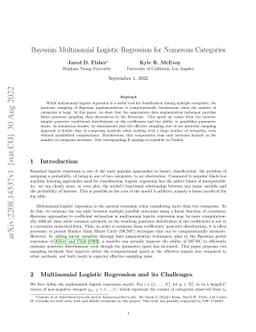 Bayesian Multinomial Logistic Regression for Numerous Categories