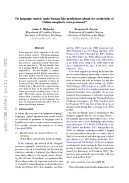 Do language models make human-like predictions about the coreferents of
  Italian anaphoric zero pronouns?