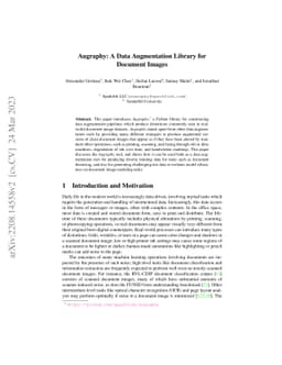 Augraphy: A Data Augmentation Library for Document Images