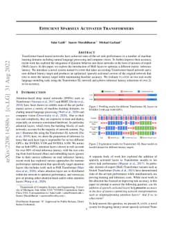 Efficient Sparsely Activated Transformers