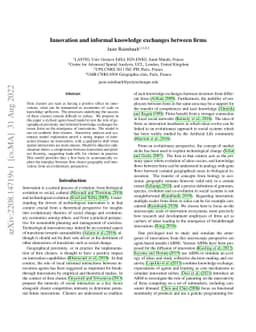 Innovation and informal knowledge exchanges between firms