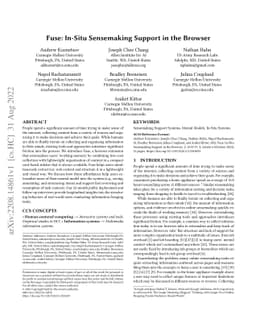 Fuse: In-Situ Sensemaking Support in the Browser