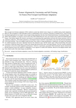 Feature Alignment by Uncertainty and Self-Training for Source-Free
  Unsupervised Domain Adaptation