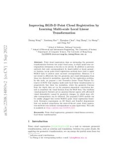 Improving RGB-D Point Cloud Registration by Learning Multi-scale Local
  Linear Transformation