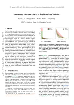 Membership Inference Attacks by Exploiting Loss Trajectory