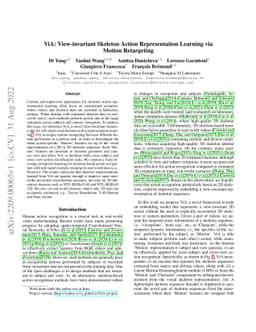 ViA: View-invariant Skeleton Action Representation Learning via Motion
  Retargeting