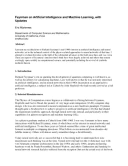 Feynman on Artificial Intelligence and Machine Learning, with Updates