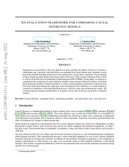 An evaluation framework for comparing causal inference models