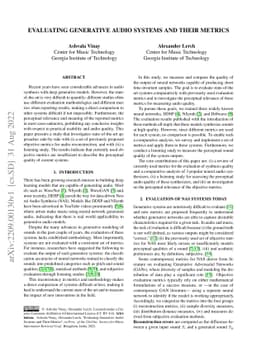 Evaluating generative audio systems and their metrics