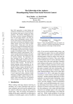 The Fellowship of the Authors: Disambiguating Names from Social Network
  Context