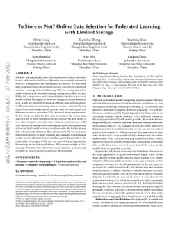 To Store or Not? Online Data Selection for Federated Learning with
  Limited Storage