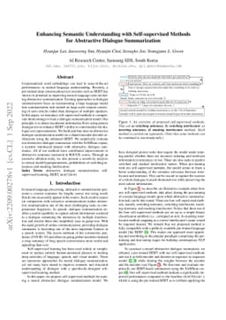 Enhancing Semantic Understanding with Self-supervised Methods for
  Abstractive Dialogue Summarization