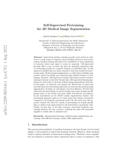 Self-Supervised Pretraining for 2D Medical Image Segmentation